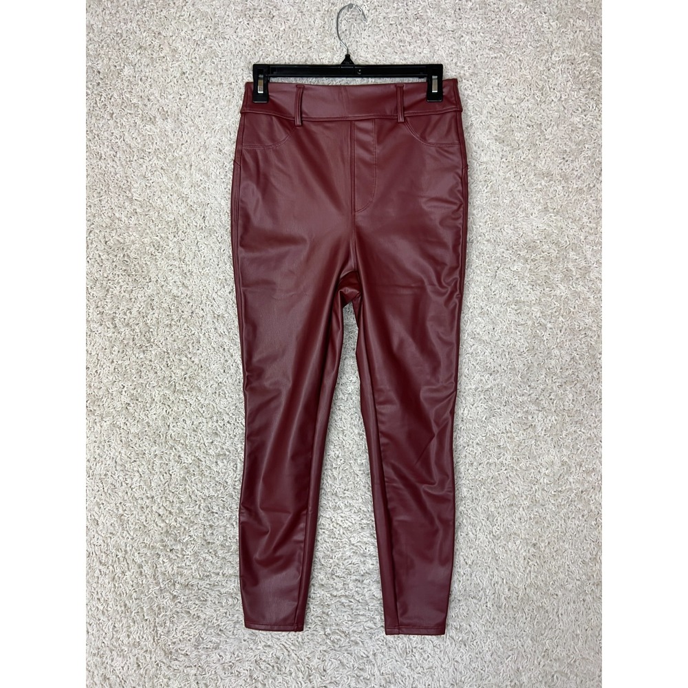 Halara High Waisted Stretchy Faux Leather Fleece Casual Leggings Womens Small